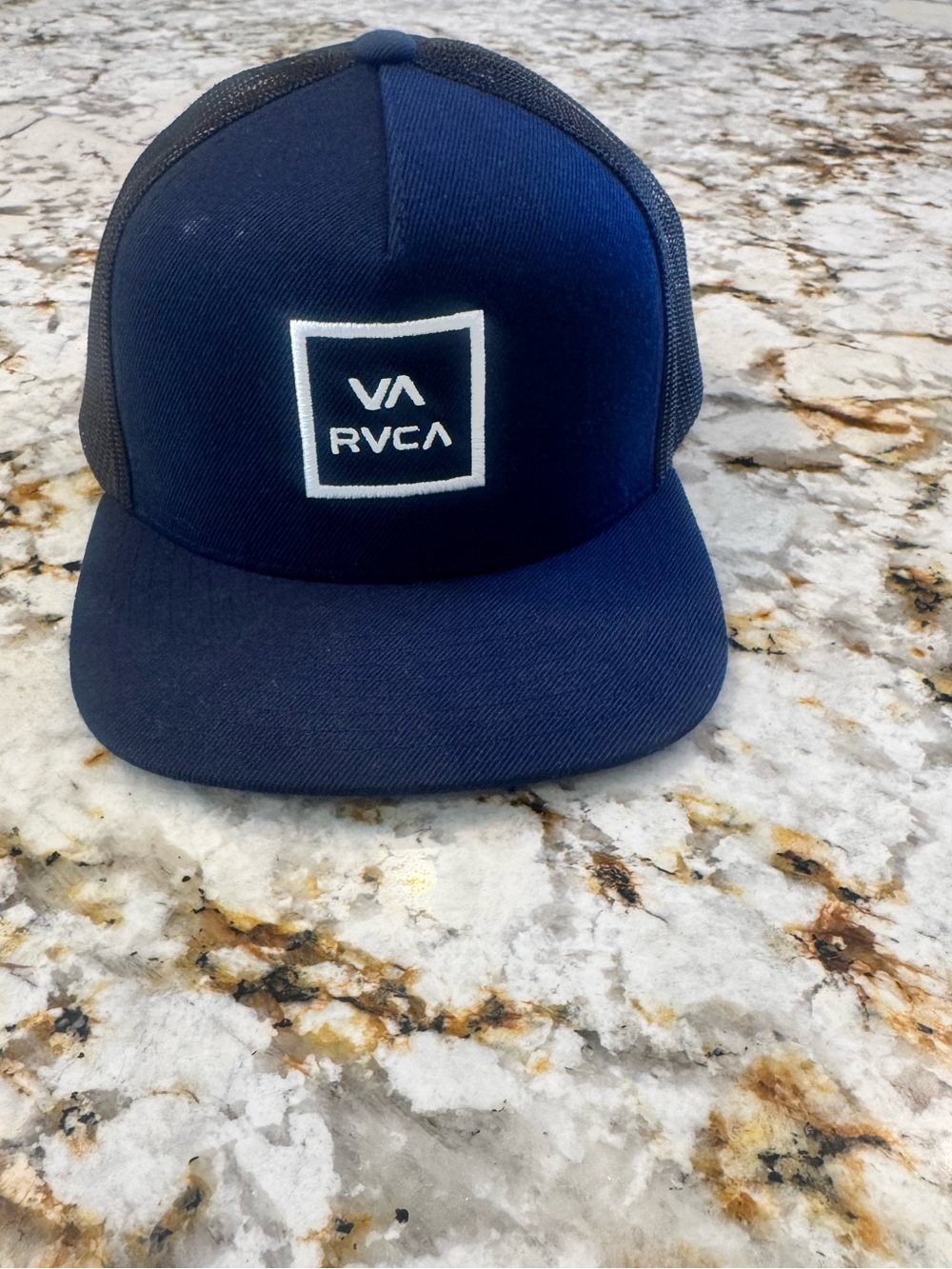 RVCA Navy Logo Trucker Hat blue boys